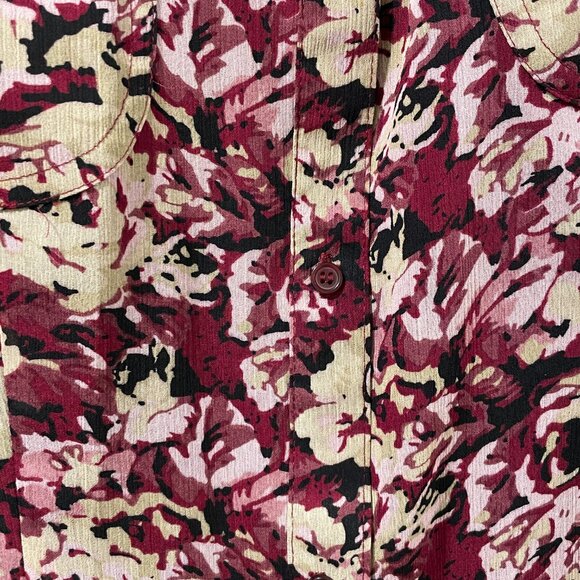 (NWT) CROFT & BARROW 2 Piece Blouse Set, Floral Burgundy/Black - XL - Picture 6 of 10